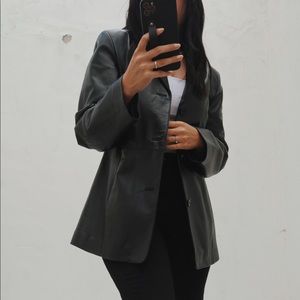 Vintage Leather Blazer Jacket